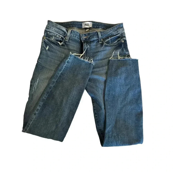 Paige Women's Blue Five Pocket Straight Leg Denim Verdugo Ankle Jean Size 30 - Picture 1 of 9